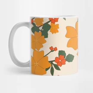 Orange Flowers, Floral Pattern, Pattern Of Flowers Mug